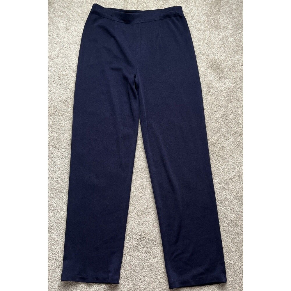 Exclusively Misook Pull On Pants Womens Medium Plum Acrylic Knit Office Comfort